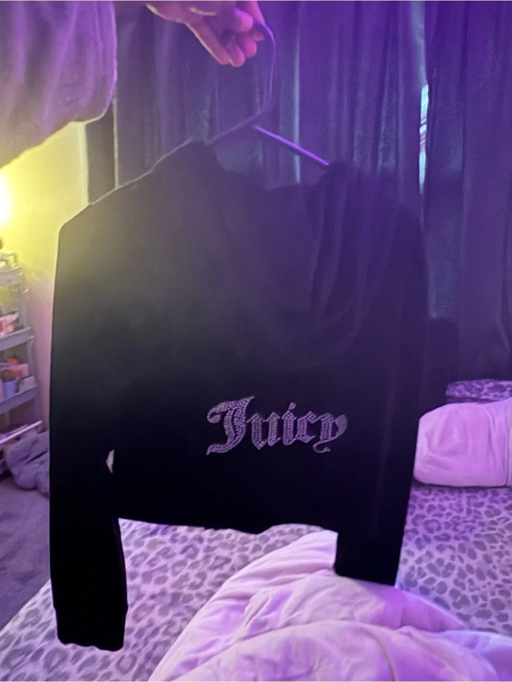 Juicy Couture Black Long-Sleeve Women's Top with Zip Detail